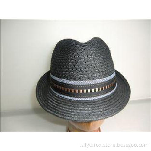 Summer Ladies / Women Straw Hats, Fedora Shape Paper Braid